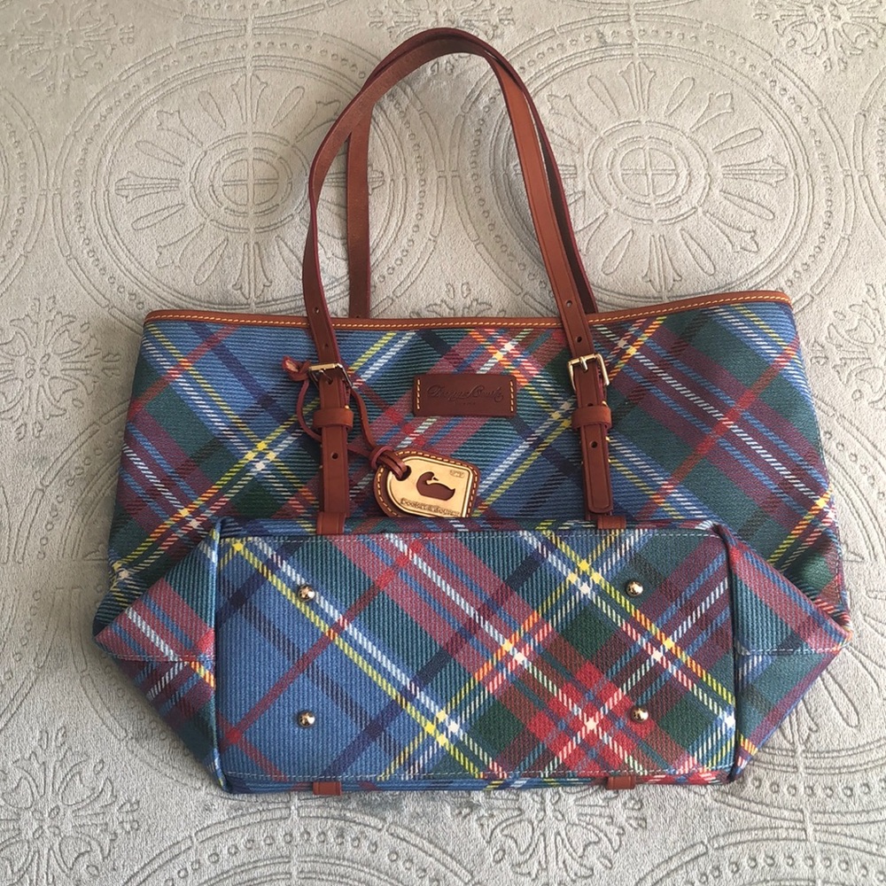 Dooney & Bourke Medium Shopper Red/Green Plaid